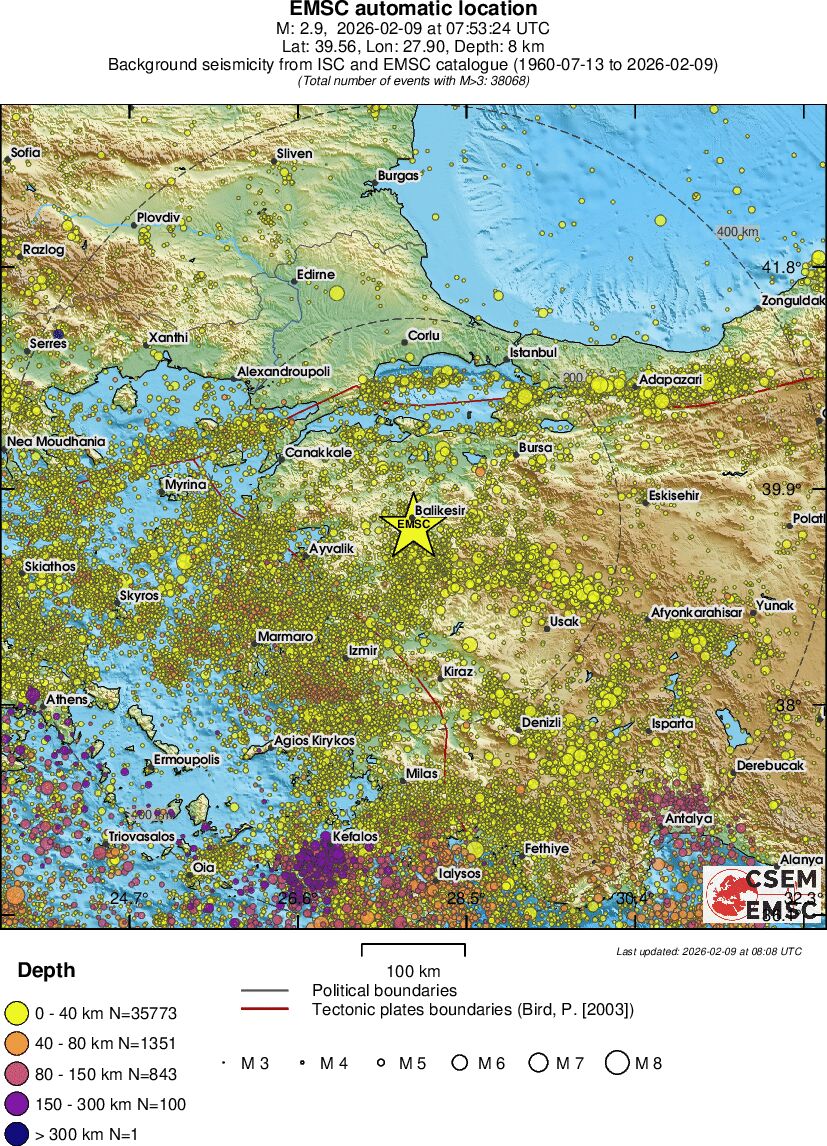 regional historical seismicity