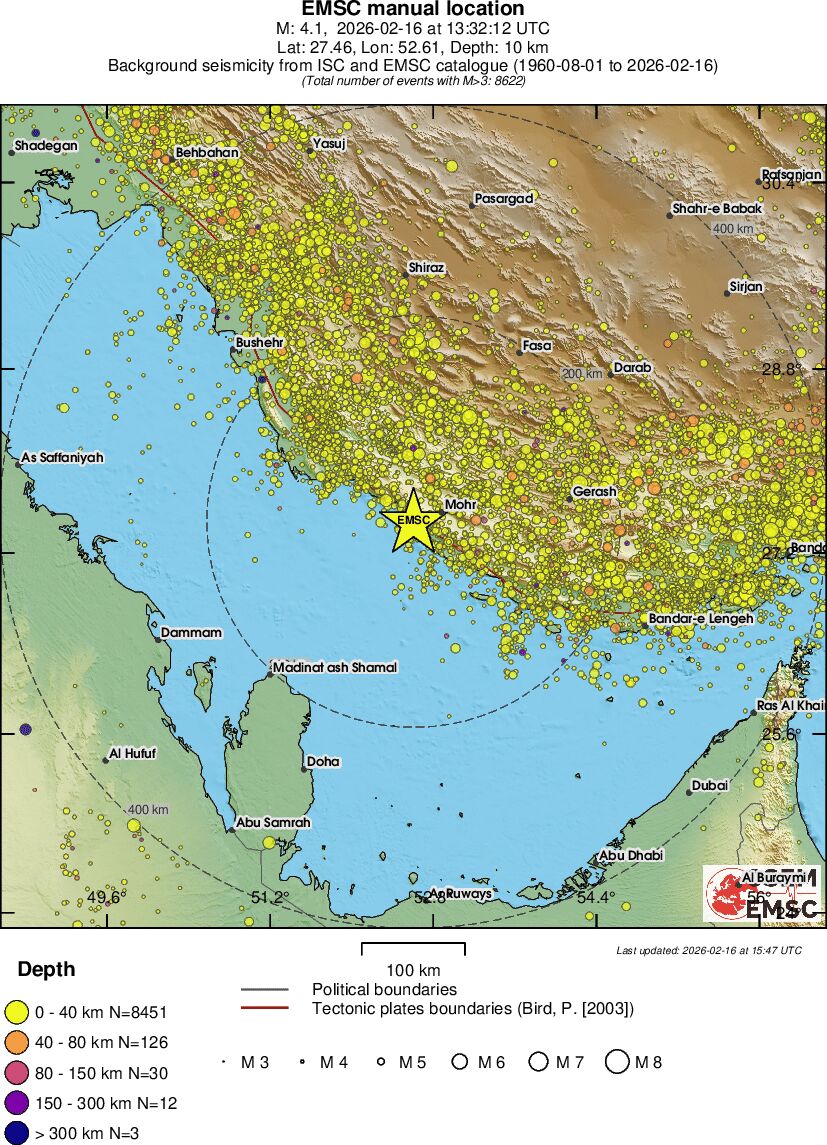 regional historical seismicity