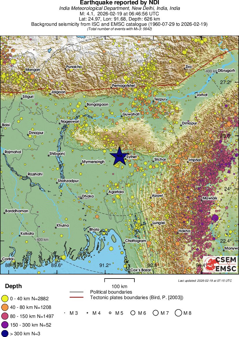 regional historical seismicity