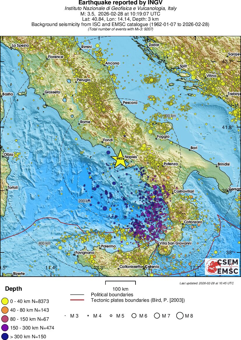 regional historical seismicity