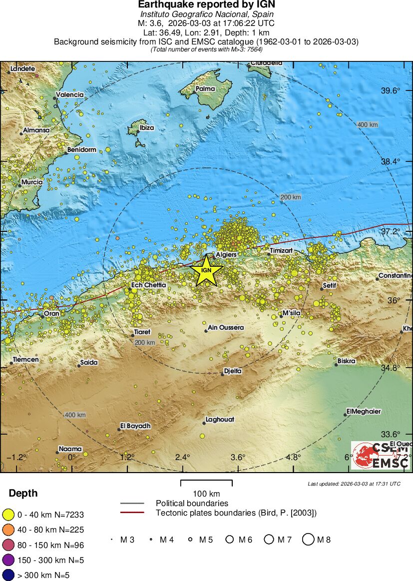 regional historical seismicity