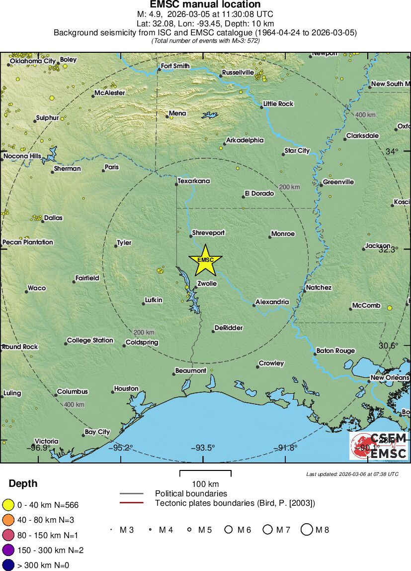 regional historical seismicity
