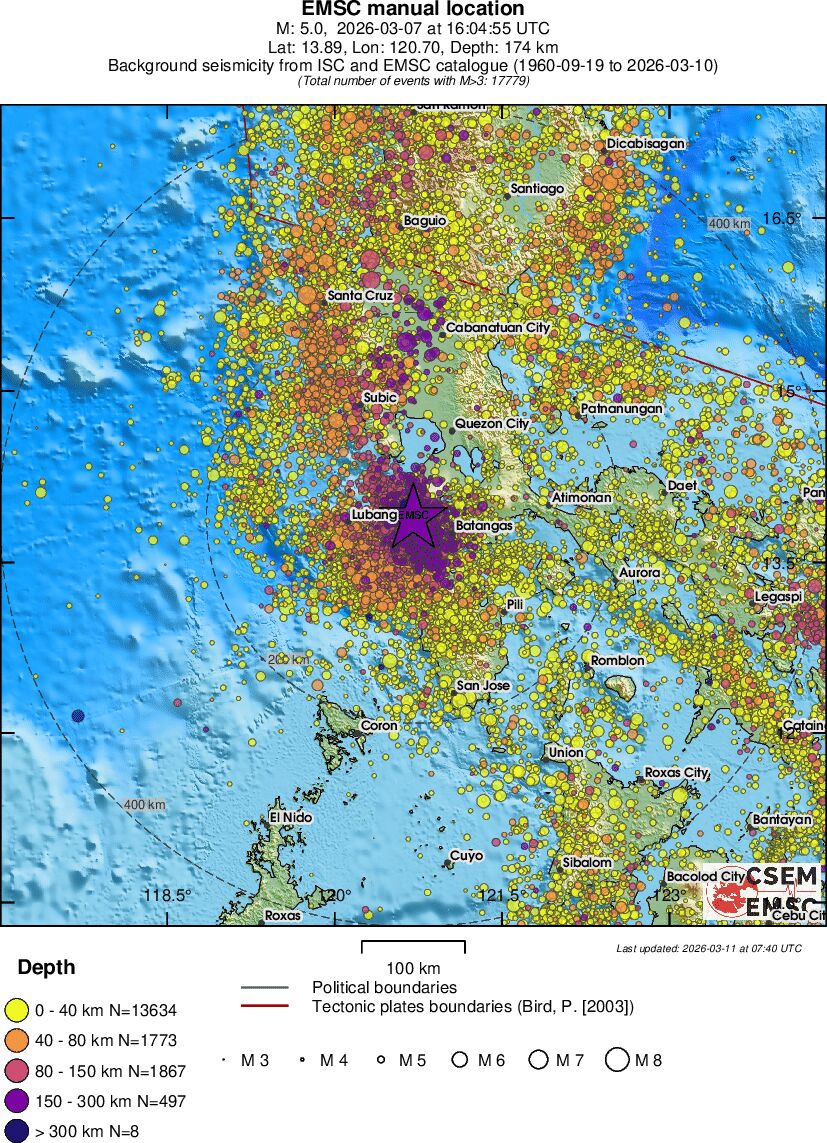 regional historical seismicity