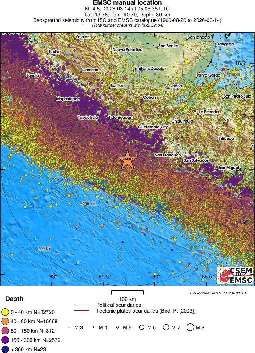 regional historical seismicity