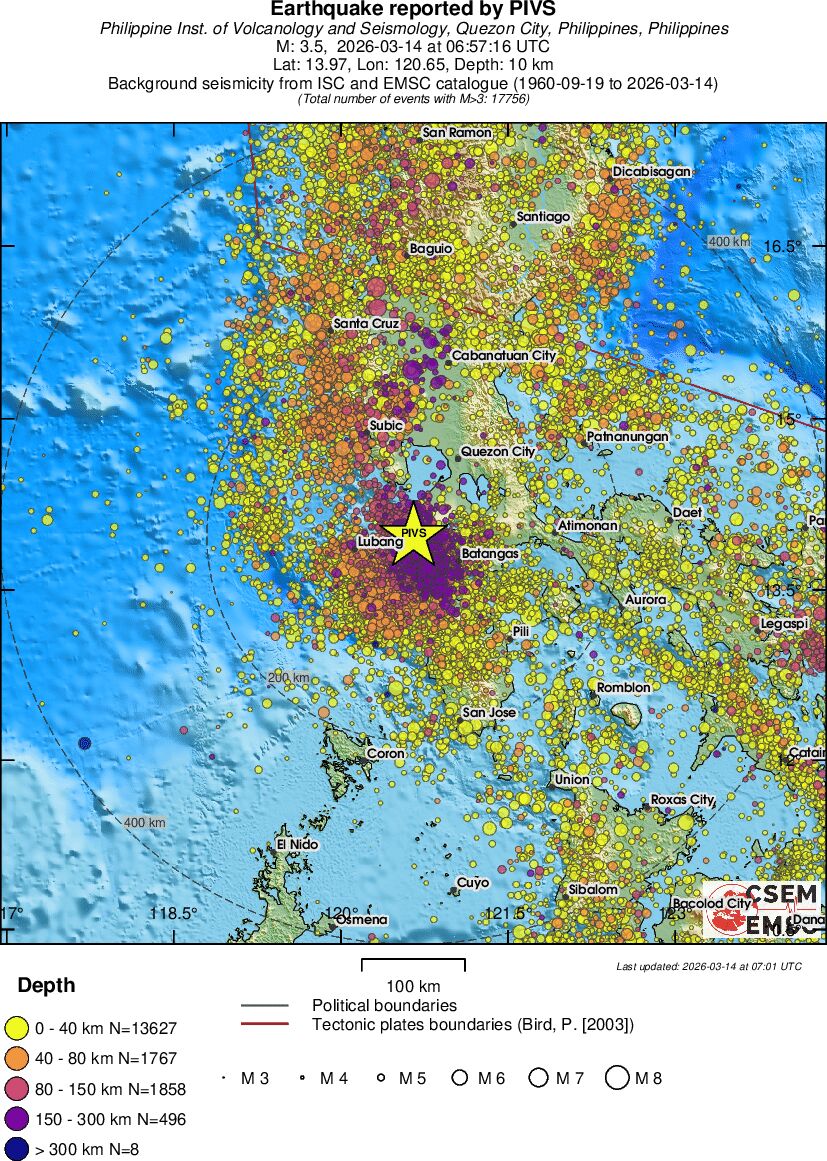 regional historical seismicity