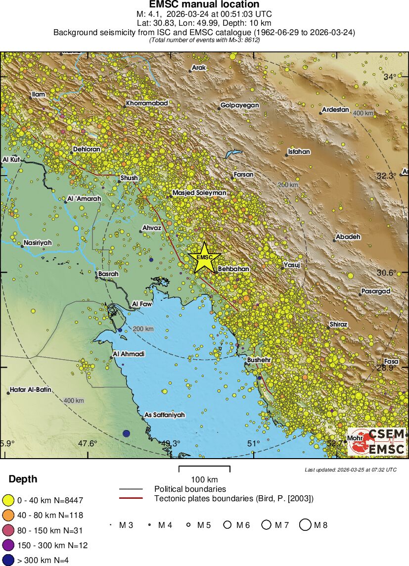 regional historical seismicity