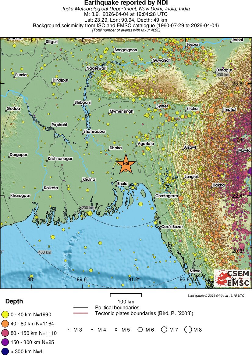 regional historical seismicity