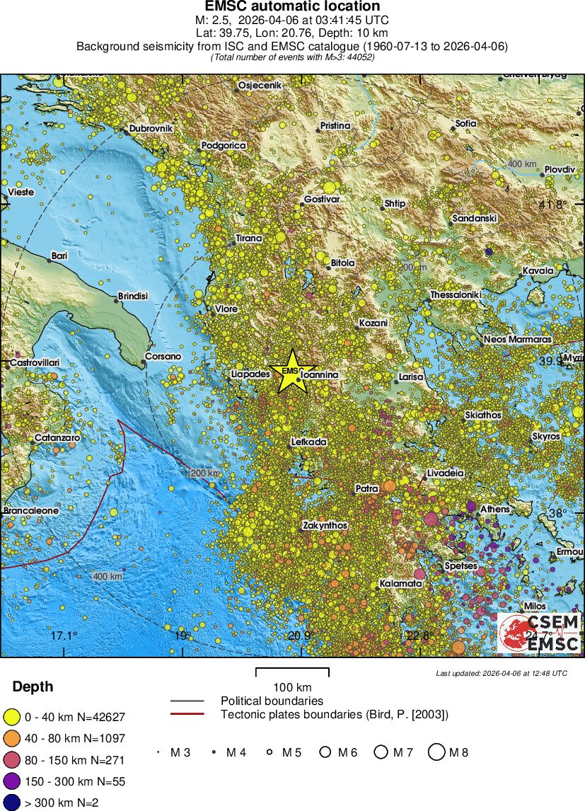 regional historical seismicity
