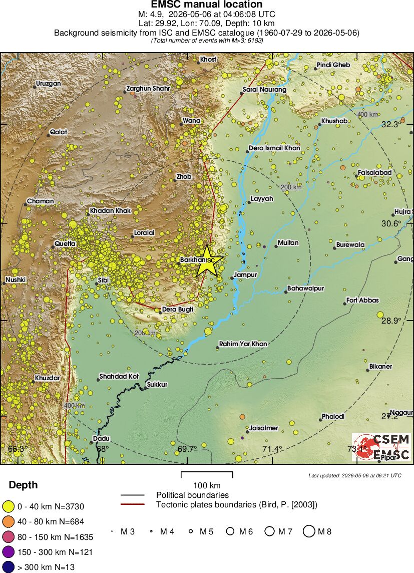 regional historical seismicity