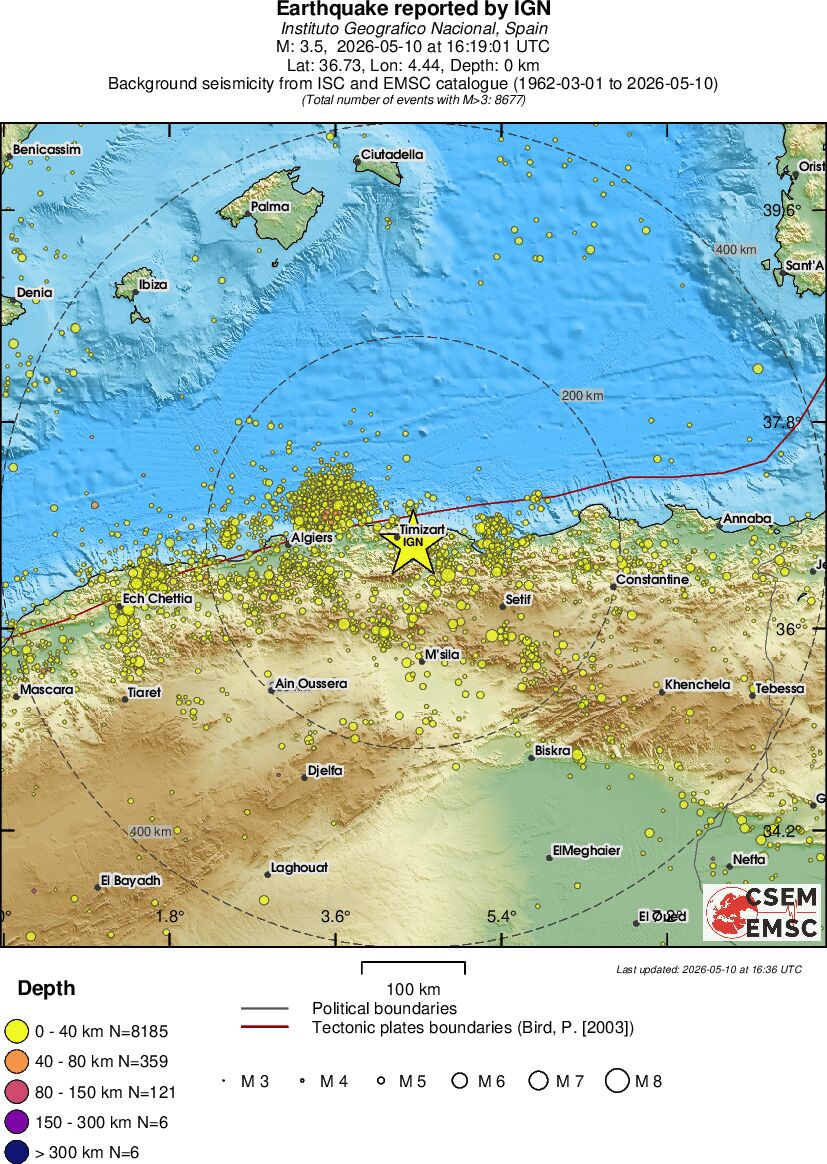 regional historical seismicity