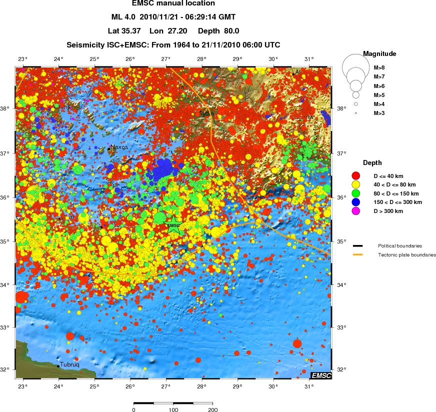 regional historical seismicity