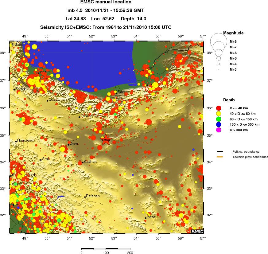 regional historical seismicity