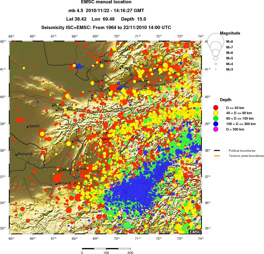 regional historical seismicity