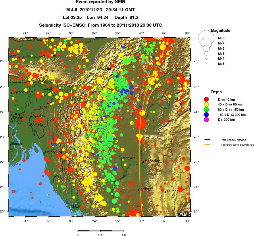 regional historical seismicity