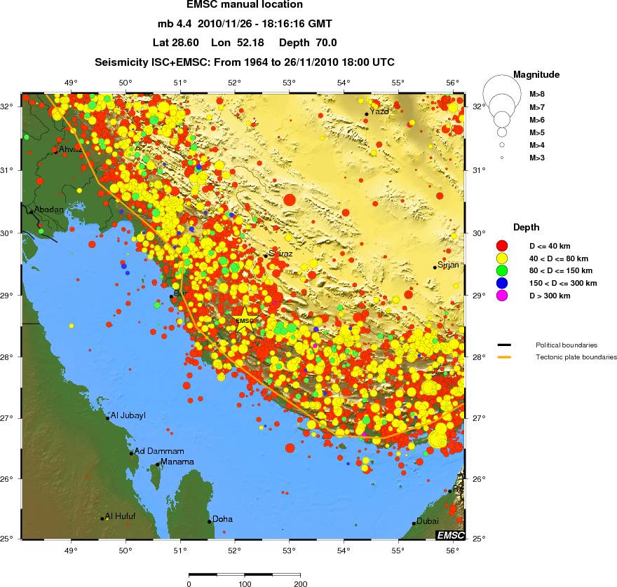 regional historical seismicity