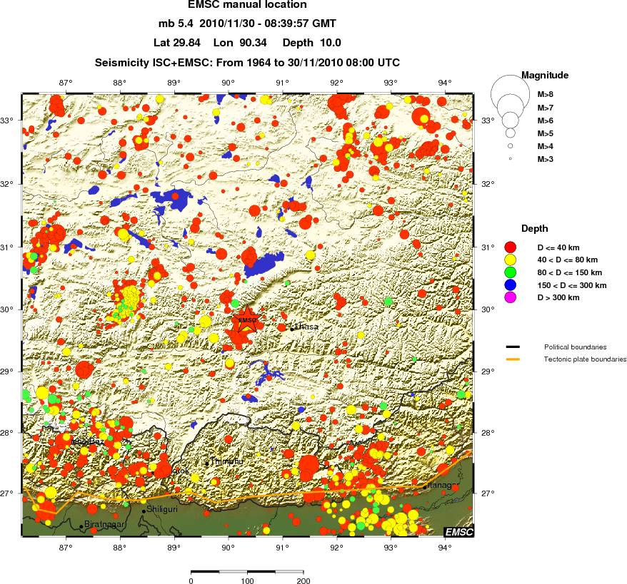 regional historical seismicity