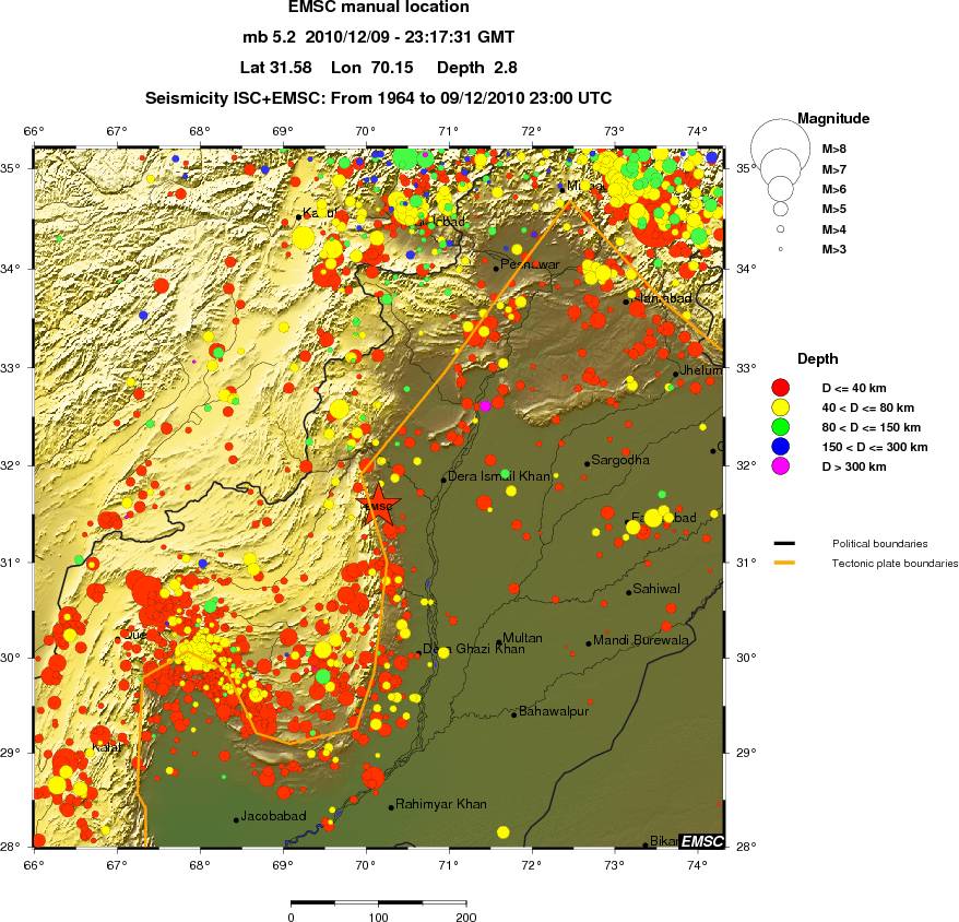 regional historical seismicity