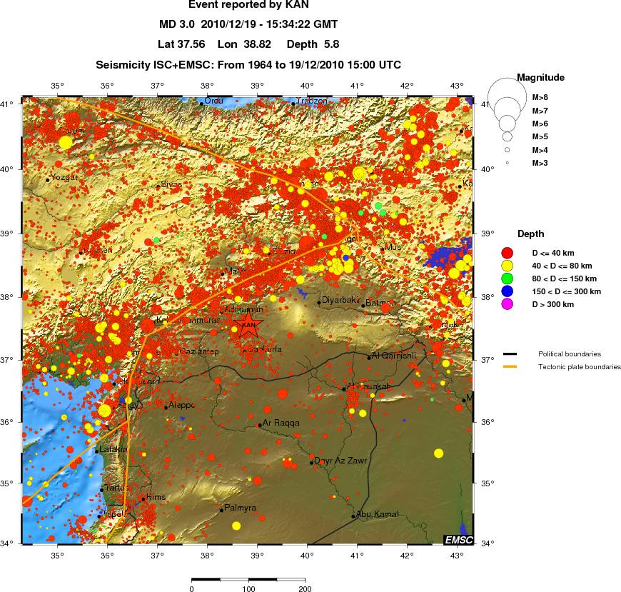 regional historical seismicity