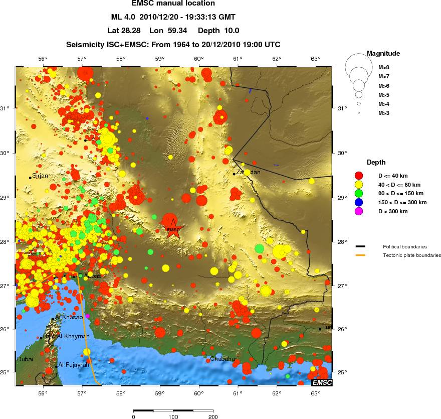 regional historical seismicity