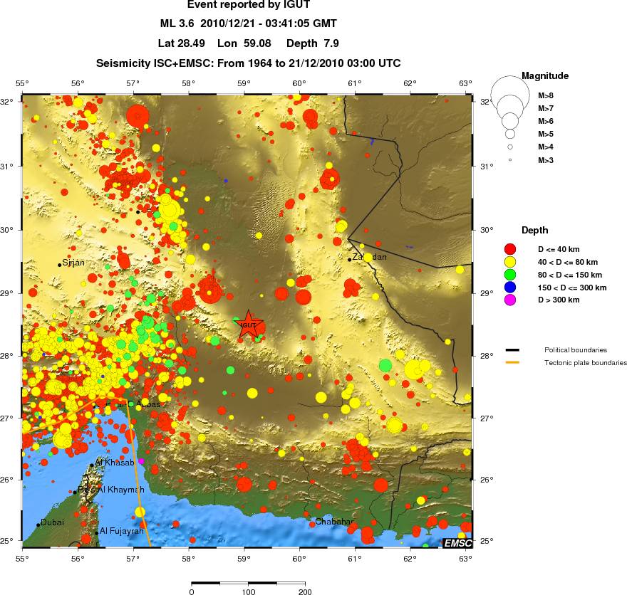 regional historical seismicity