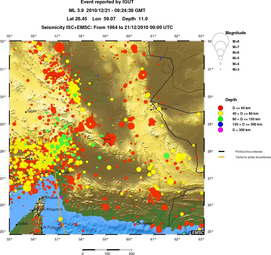 regional historical seismicity