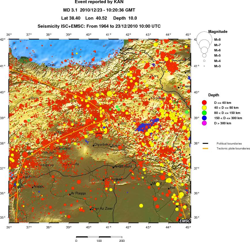 regional historical seismicity