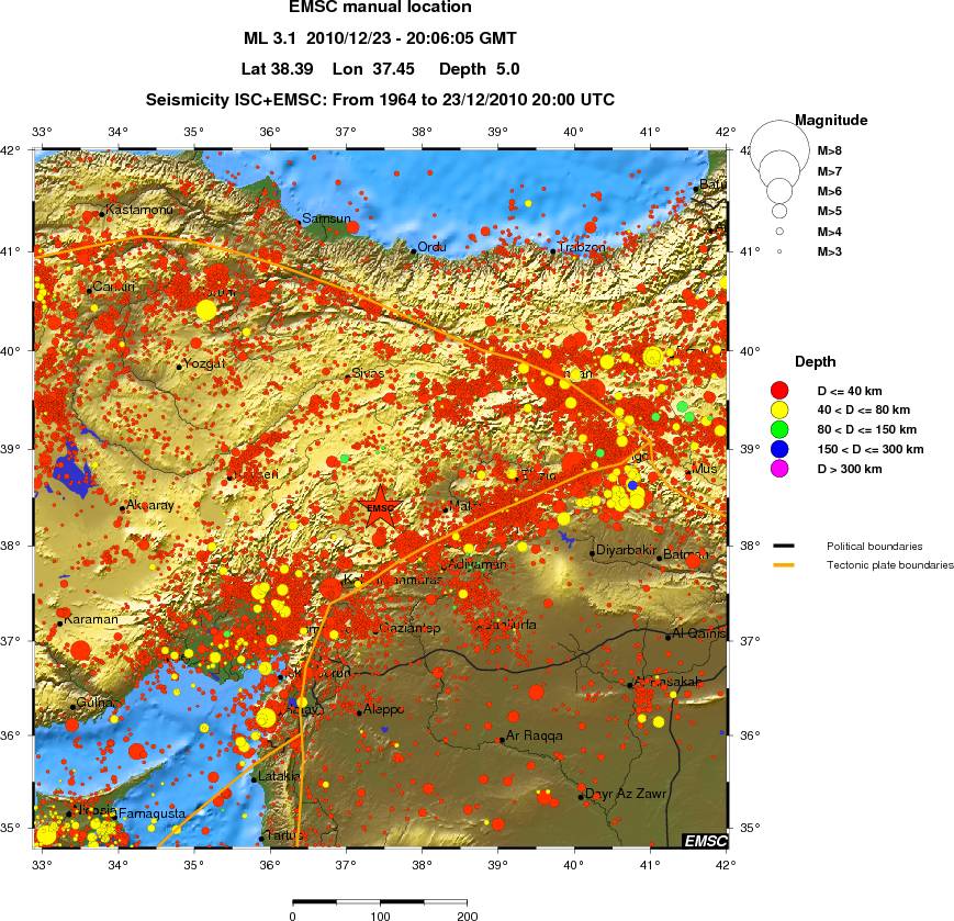 regional historical seismicity