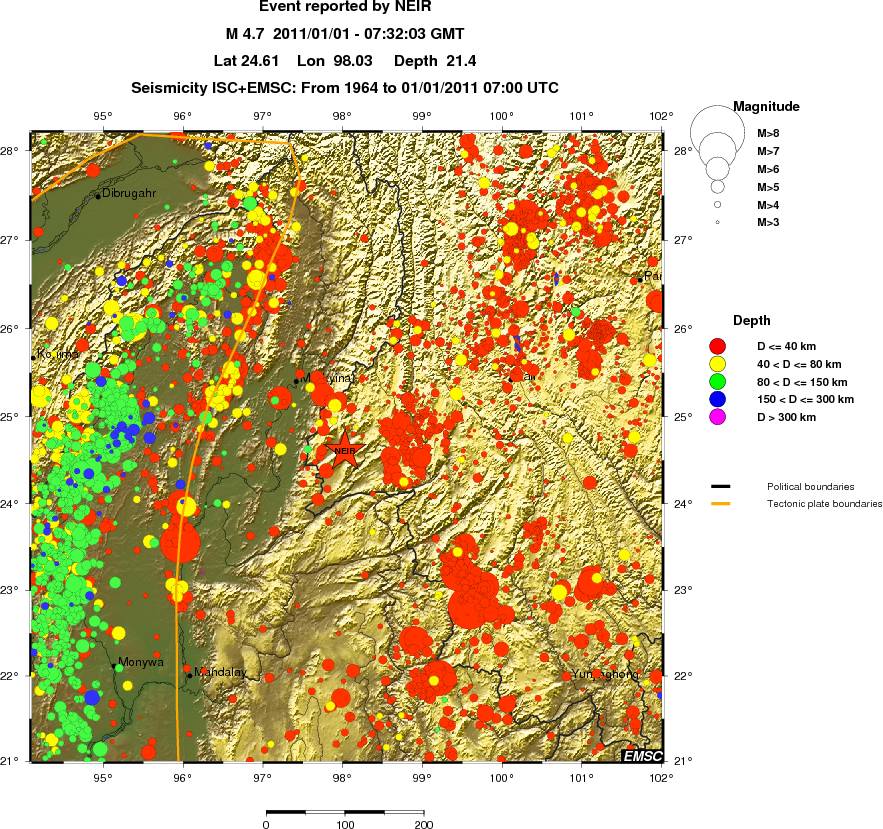 regional historical seismicity