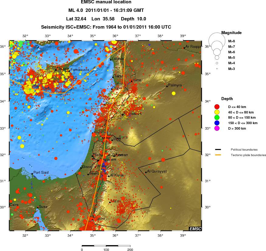 regional historical seismicity