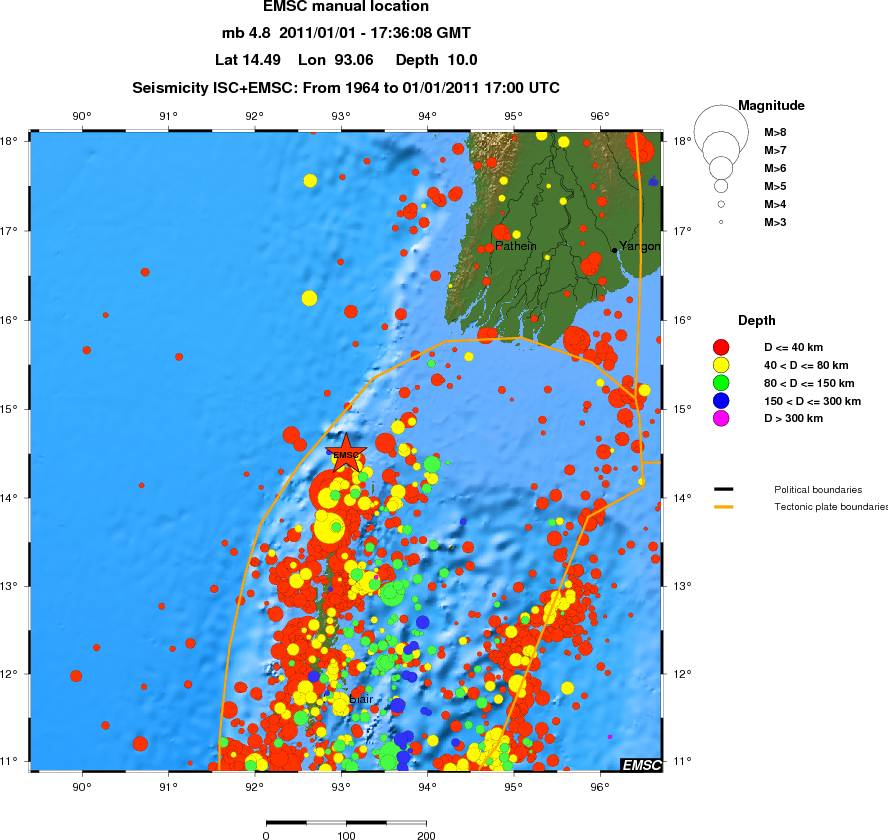 regional historical seismicity