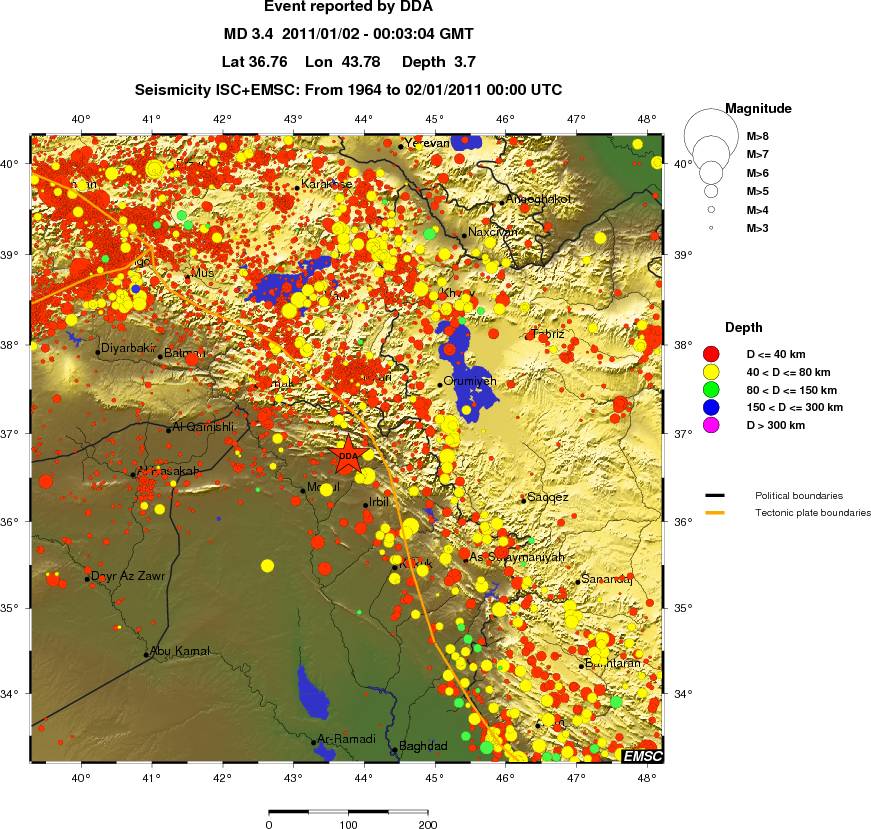regional historical seismicity
