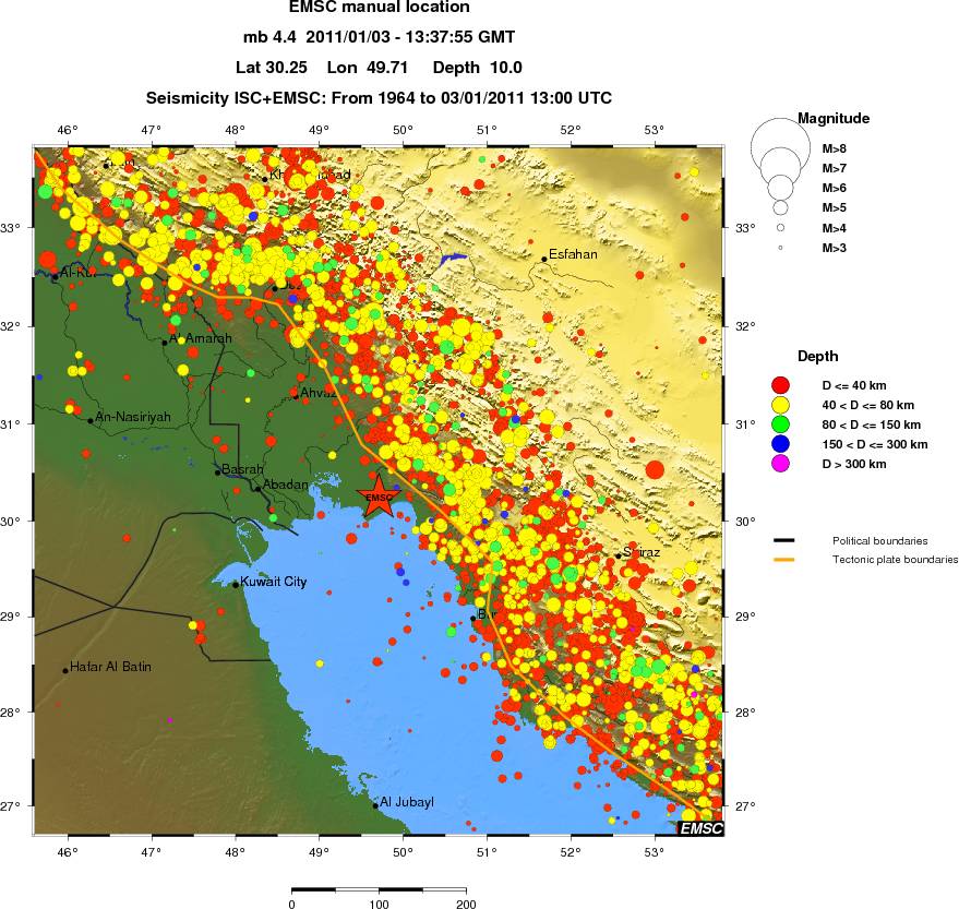 regional historical seismicity