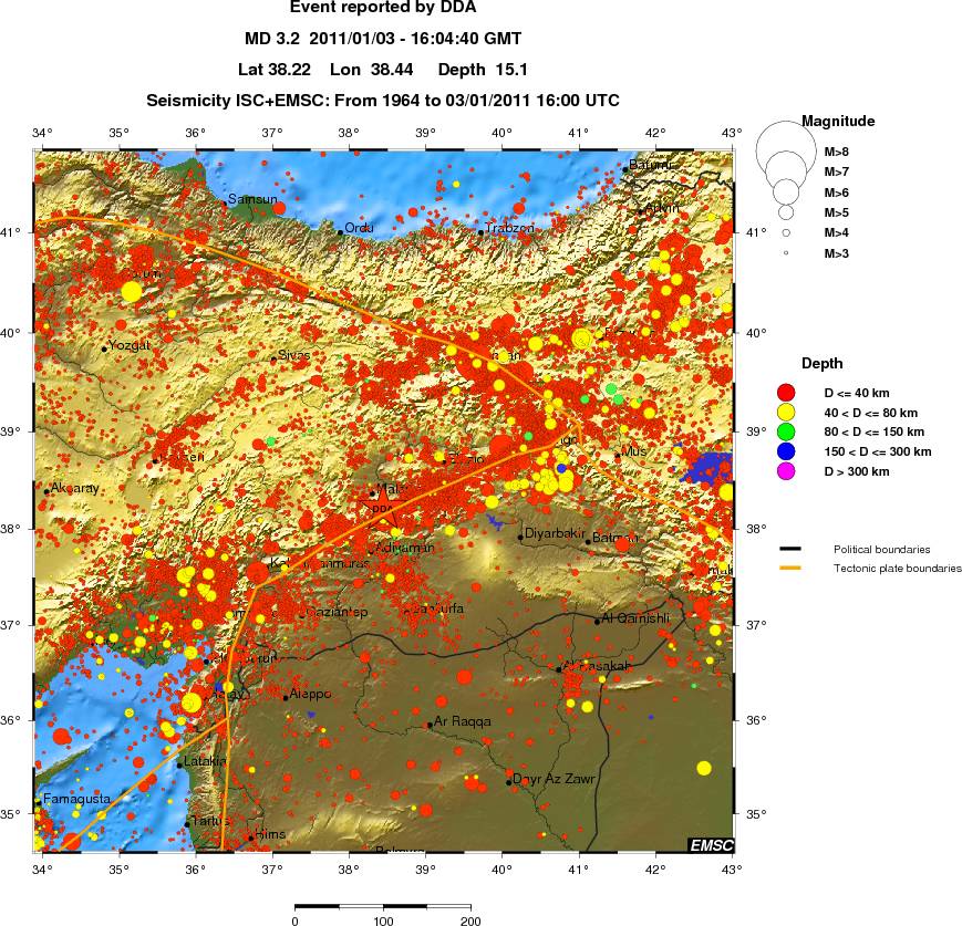 regional historical seismicity