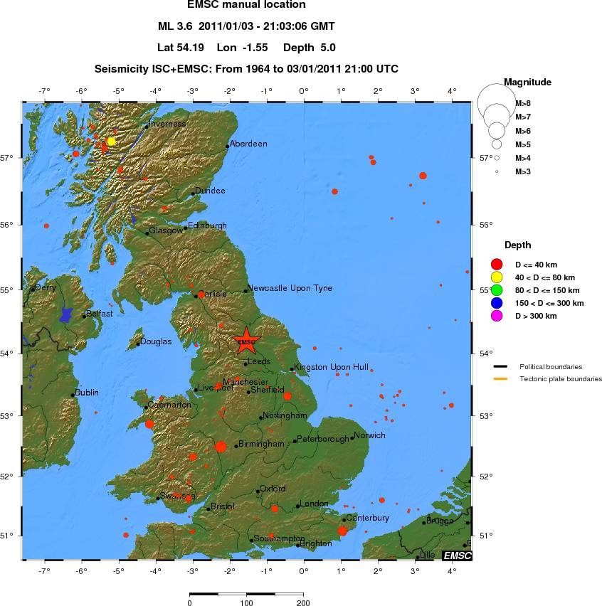 regional historical seismicity