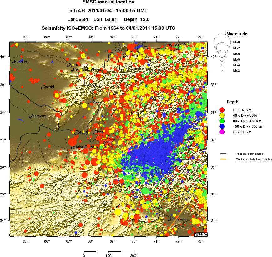 regional historical seismicity