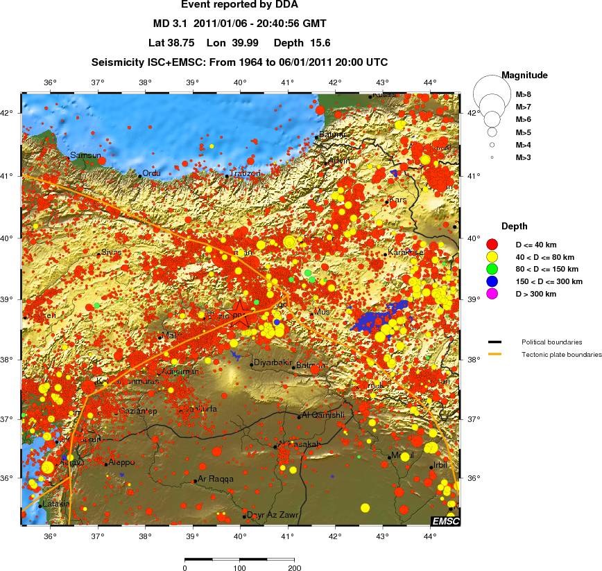 regional historical seismicity