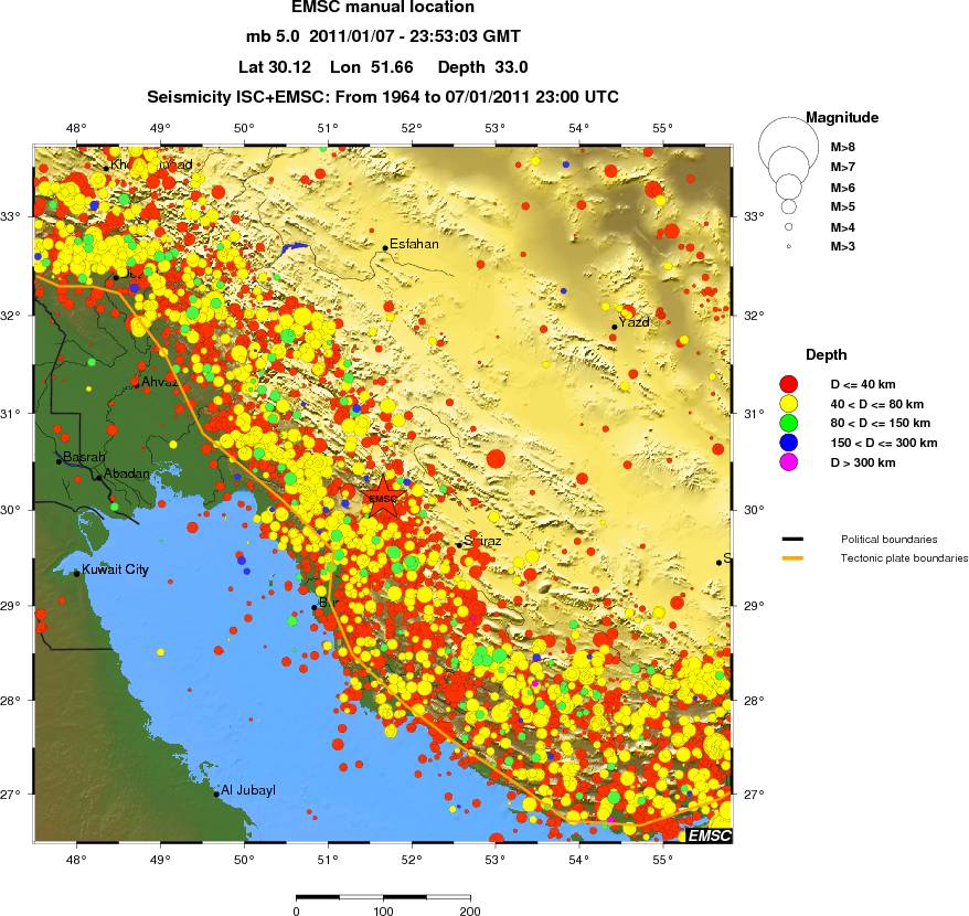 regional historical seismicity