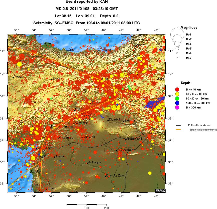 regional historical seismicity