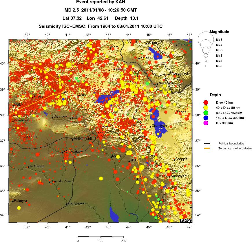 regional historical seismicity