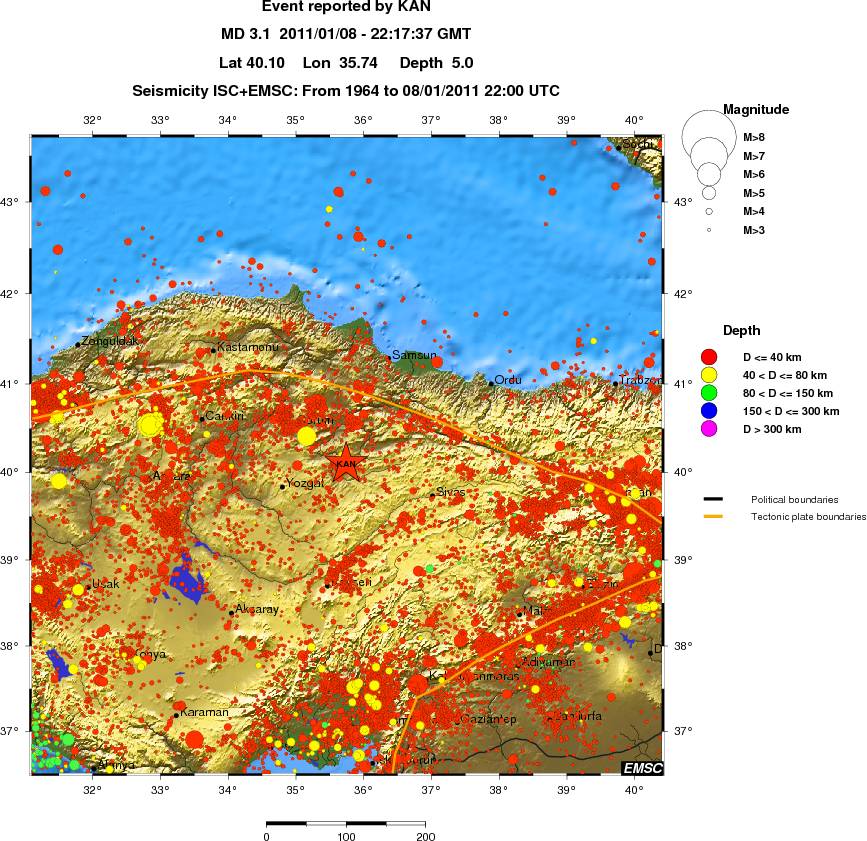 regional historical seismicity