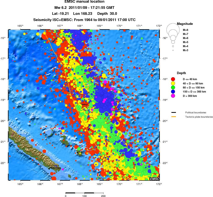 regional historical seismicity