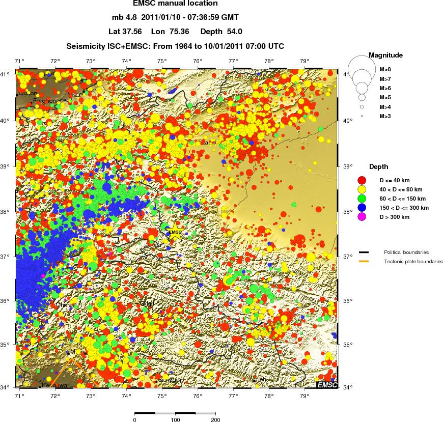 regional historical seismicity
