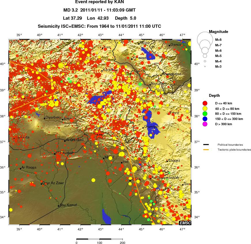 regional historical seismicity