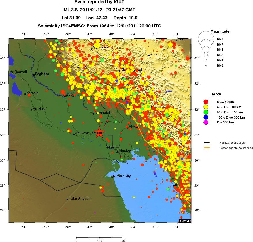 regional historical seismicity