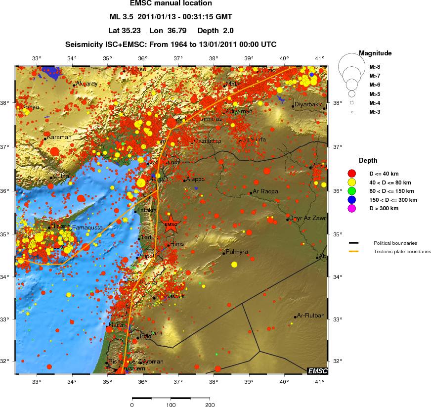 regional historical seismicity