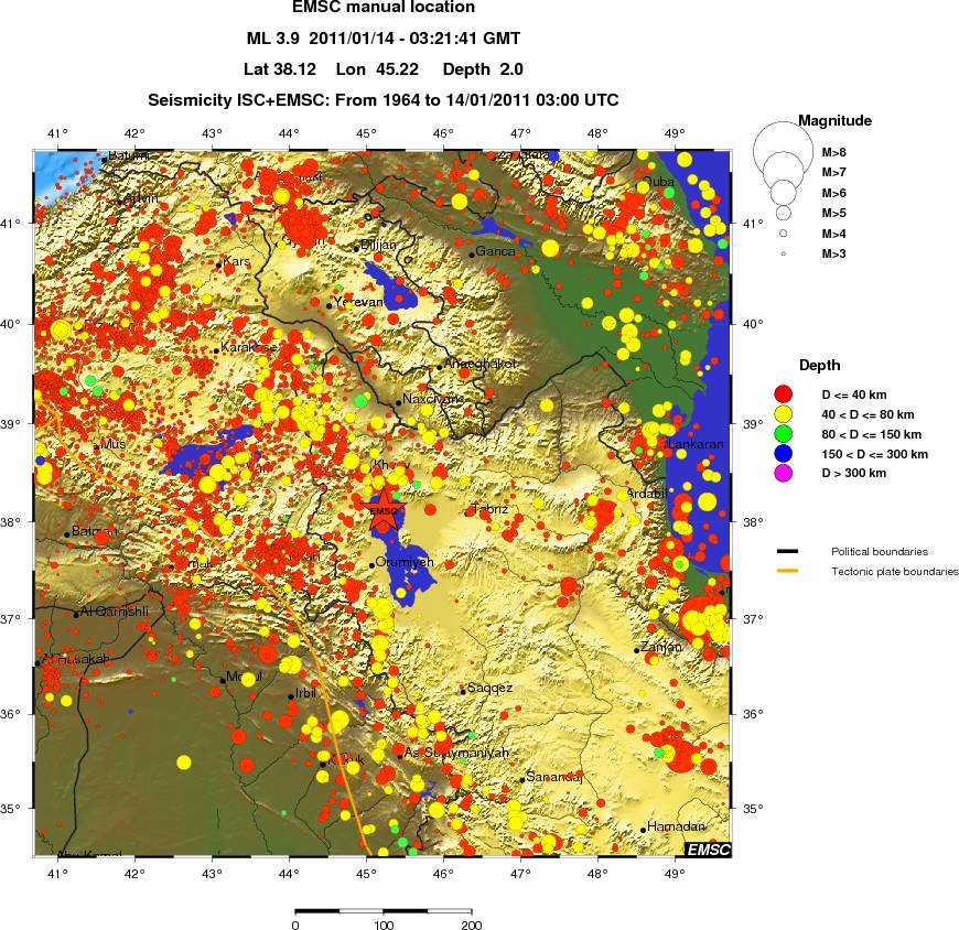 regional historical seismicity