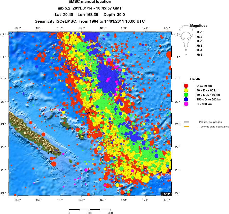 regional historical seismicity