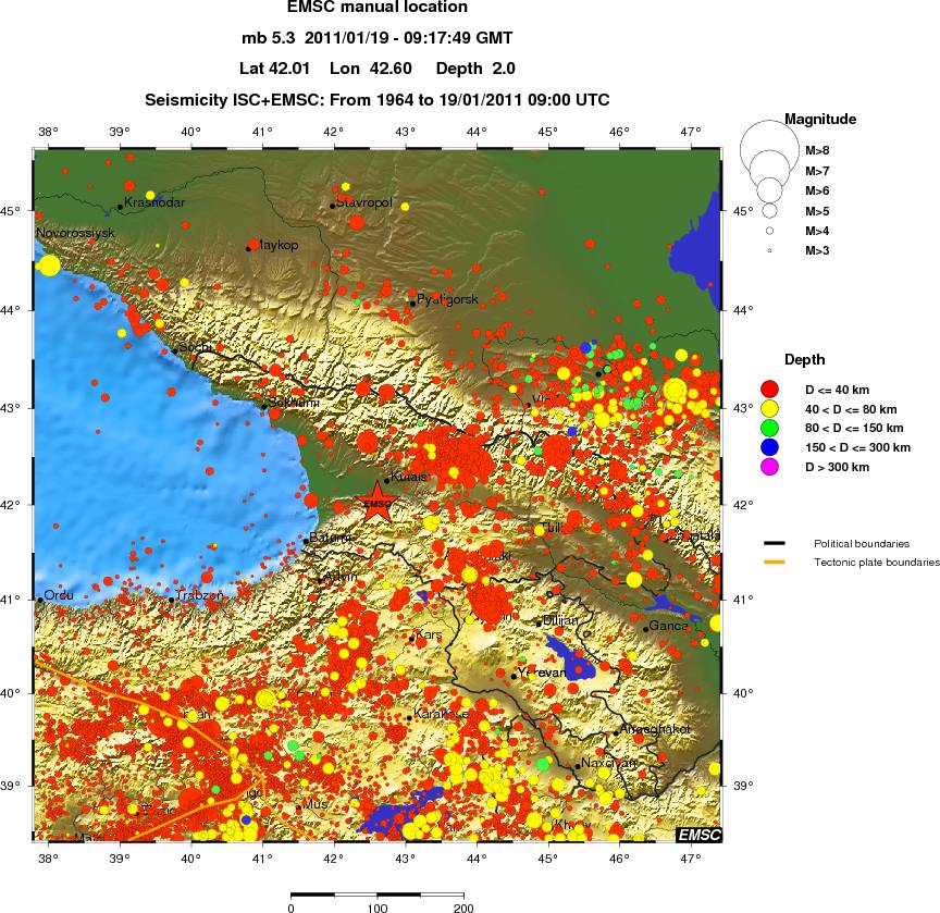 regional historical seismicity