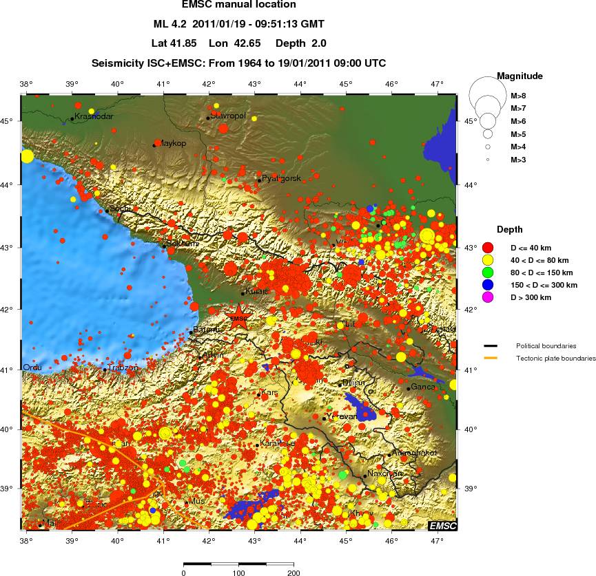 regional historical seismicity