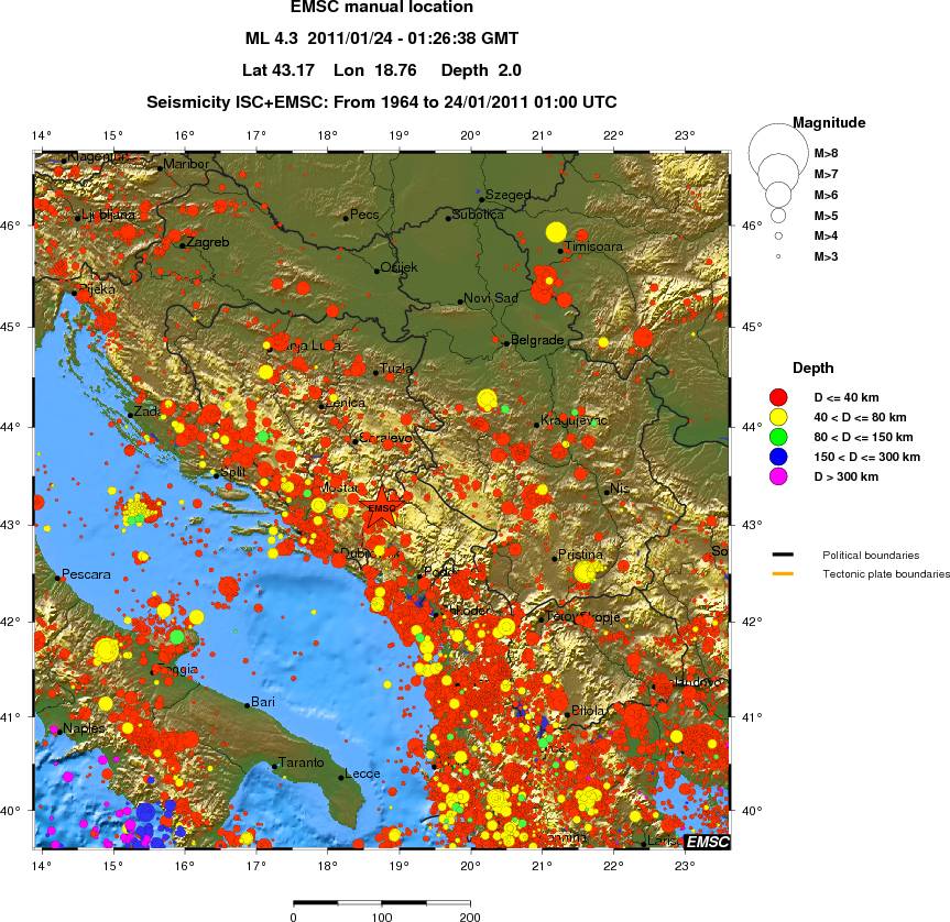 regional historical seismicity